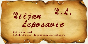 Miljan Leposavić vizit kartica